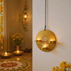 YICKYUE  -  1pc Metal for Lotus Candle Holder Elegant Wall-Mounted Diwali Hanukkah Decor Happy Diwali Candlestick Decorations for Hanukkah