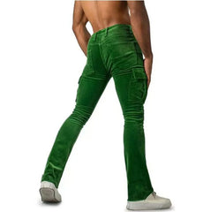HEARUJOY  -  Autumn New Cargo Pants For Men Retro Style Men's Corduroy With Multiple Pockets Mid-rise Solid Man Jogging Pants Streetwear