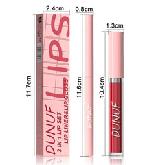 YICKYUE  -  12 Color Matte Lip Liner Pencil Lip Gloss Set Waterproof Lipliner Pen Red Brown High Pigmented Lip Glaze Lips Cosmetics Makeup