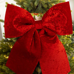 YICKYUE  -  Christmas Decorations 60cm Red Velvet Bow Christmas Accessories Diy Hanging Christmas Tree Decoration