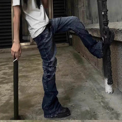 HEARUJOY  -  Men's Solid Color Straight Jeans American Retro Fashion Trend High Street Hip Hop Loose Breathable Summer New Men's Bottoms