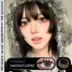 YICKYUE  -  1 Pair Color Contact Eye Color Lenses Makeup Natural Brown Lens Cosmetics Gray Eyes Lenses Woman Makeup Blue Beauty Con