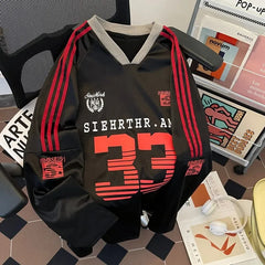 HEARUJOY  -  Spring Summer New American Retro Trendy Sports Jersey Thin Long Sleeve Hoodie Couple Sun Protection Outerwear Casual Loose Fit
