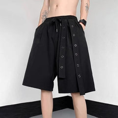 Hearujoy Genderless Dark Style Y2k Casual Shorts Men'S Summer New Design Five-Point Pants Waistband Personalized Loose Sports Pants