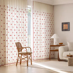 YICKYUE  -  Modern Simple Vintage Horse Sheer Curtain, Elegant Lightweight Window Shade, Sunshade UV Protection, Suitable for Living Room Be