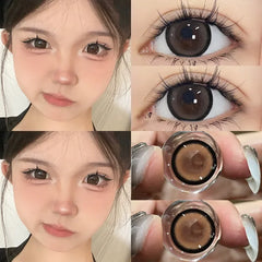 YICKYUE  -  2PCS 2024 Brown Natural Color Contact Lenses with Myopia Graduation Beauty Korean High Quality Lens 0~-8.00 Fast Shipping