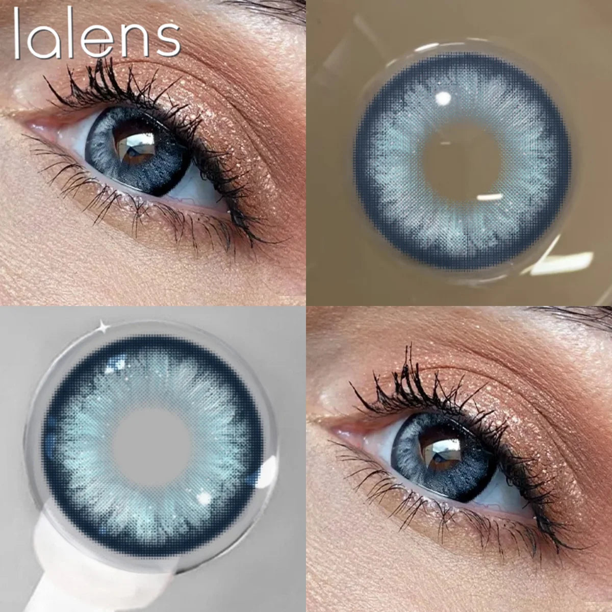 YICKYUE  -  Bright Blue Soft Myopia Prescription Colored Contact Lenses 6 Months Disposable Daily Outfit Cosmetic Eyes Contacts