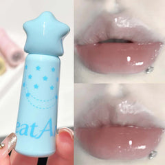 YICKYUE  -  6 Color Water Light Lip Gloss Waterproof Nude Chestnut Brown Plumping Lip Glaze Long-lasting Non-stick Cup Jelly Mirror Lip Tint