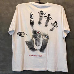 Hearujoy Street Casual Retro Short-sleeved T-shirt Hiphop Cotton Round Neck Rock Band Punk All-match Short-sleeved Top Men's Summer