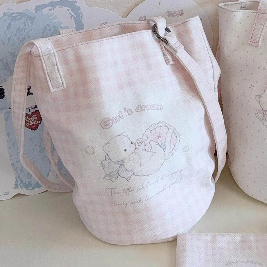 YICKYUE  -  Cartoon Pattern Handheld Shoulder Bag Large Capacity Storage Bag For Students Daily Travel Versatile Wallet Cute Cat Canvas Bag