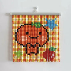 YICKYUE  -  Handmade Retro Japanese Cafe Pudding Melon Soda Beaded Ornaments Tapestry Curtain Kawaii Bear Wall Hanging for Room Decoration