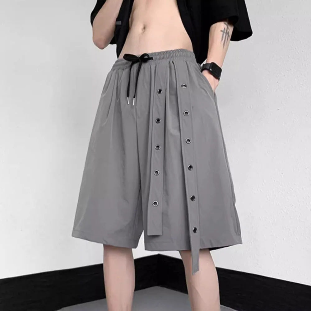 Hearujoy Genderless Dark Style Y2k Casual Shorts Men'S Summer New Design Five-Point Pants Waistband Personalized Loose Sports Pants