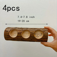 YICKYUE  -  4pcs Wooden Candle Holders Wedding Centerpiece Decor Valentine's Day Weddings Birthday Supplies Candle Cup Table Home Decoration