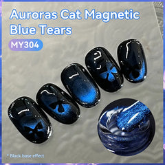 YICKYUE  -  10ml Blue Tears Cat Magnetic Gel Ultra Shining Auroras Glitter Soak Off UV Gel Nail Art Varnish Manicure Supplies