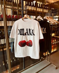 Hearujoy Fashion trend Fruit print short sleeve oversized cotton T-shirt Women Y2k street style summer top Harajuku loose couple shirt