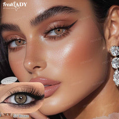YICKYUE  -  1 Pair Siri Series Colored Contact Lenses Natural Brown Pupils Eyes Contact lenses Green Soft Contacts 14.20mm