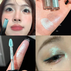 YICKYUE  -  Liquid Eyeshadow Highlighter Waterproof Ultra Shiny Long-lasting Mint Green Monochrome Glitter Enhances Silkworm Eyeshadow