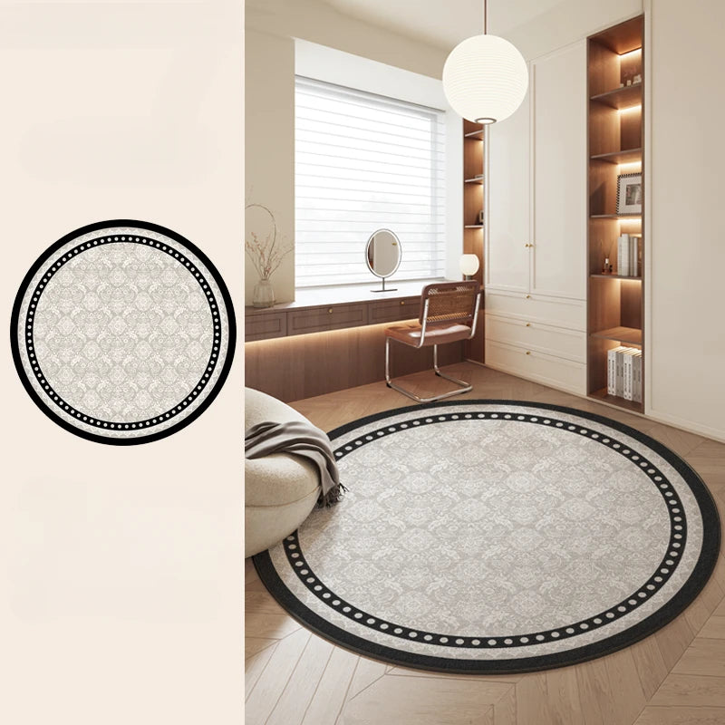 YICKYUE  -  French Style Rugs for Bedroom Fluffy Soft Study Rug Thick Plush Living Room Decoration Round Carpet Washable Cloakroom Floor Mat