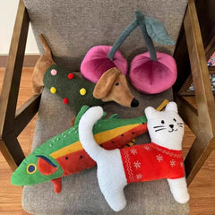 YICKYUE  -  Cute Irregular Cherry Cat Pillow, Soft Home Sofa Decor Cushion, Lovely Gift for Friends