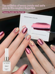 YICKYUE  -  Gel Polish Purple Red Ruby Cat Eye Gel Nail Polish -12MLGlitter Gel Polish Fall Nail Gel Magnetic Shimmer Effect Soak Off UV