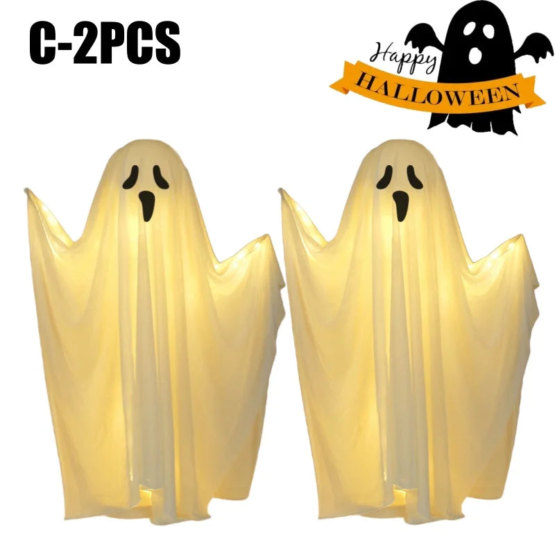 YICKYUE  -  85/165CM Life-Size Scary Standing Ghost Glow-in-the-Dark Outdoor Halloween Decoration for Front Door Garden Haunted House