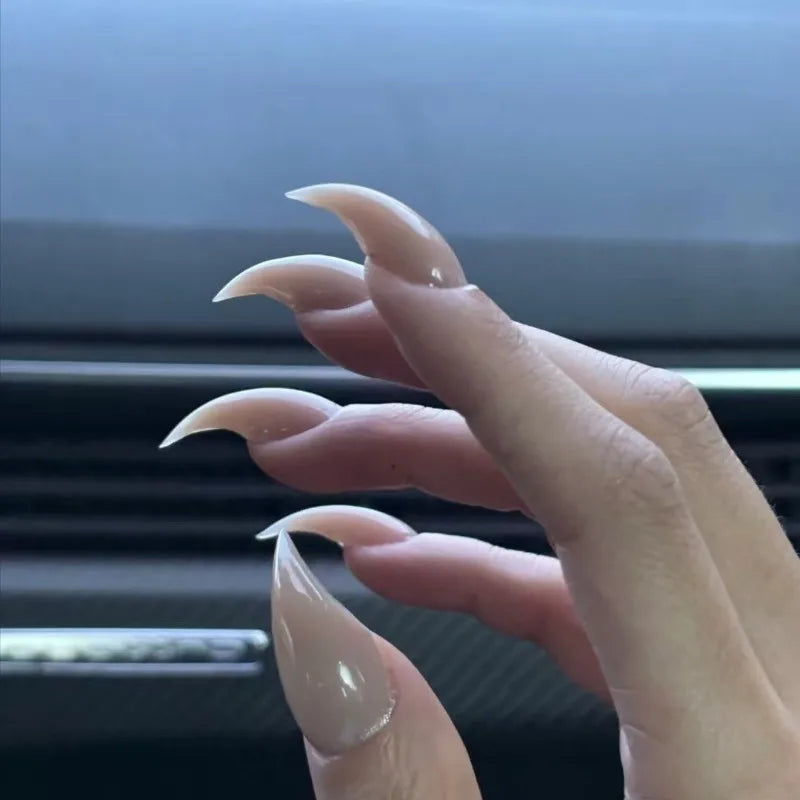 YICKYUE  -  New Sweet and Cool Gothic Fake Nails Short Cat Claws Handmade Press On Nails Nail Tip Unique Halloween Gifts for Women&Girls 네일팁