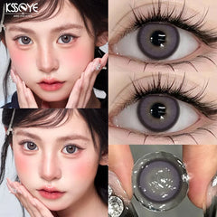 YICKYUE  -  2pcs/pair Yearly Colored Pupils Natural Contact Lenses with Diopters Beauty Purple Korean Lenses Cosmetics Fast Shipping