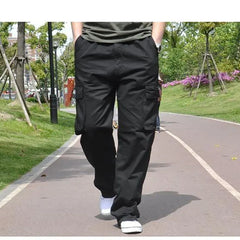 HEARUJOY  -  Loose Work Pants Casual Sports Trousers Cotton Multi-pocket Thin Men