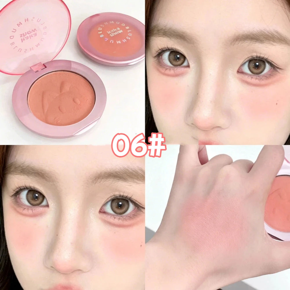 YICKYUE  -  Single Color Blush Powder Natural Highlighter Brightening Rouge 3 Colors Cheek Tint Mud Matte Low Saturation Pink Blusher Makeup
