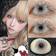 YICKYUE  -  Cosplay Anime Pink/red Colored Contact Lenses Yearly Disposable White Beauty Pupil for Halloween Eyes Beauty