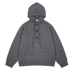 YICKYUE  -  Vintage Eur Size Polo Sweater Mens Knit Hoodie Autumn And Winter Long Sleeved Hooded Knitwear Streetwear Knitted Coat Clothing