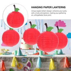 YICKYUE  -  5Pcs Red Paper Lanterns Hanging Party Decorations Fruit Theme Birthday Holiday Indoor Outdoor Paper Lanterns Spring
