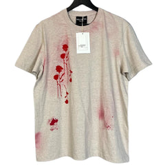 Hearujoy 2024 Summer New Men's T-shirt Abstract Hand-painted Spray Paint Rose Silhouette Basic Loose Casual Short-sleeved