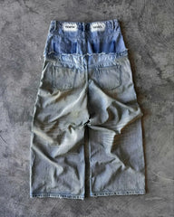 Hearujoy Street hip hop letter-print jeans Men y2k Goth punk Harajuku ripped wide leg pants Retro loose straight leg double waisted pants