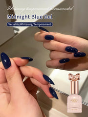 YICKYUE  -  10ml Dark Blue Gel Nail Polish, 1Pcs Ocean Blue Gel Polish Soft Pale Color High Gloss Soak Off U V Nail Manicure Salon DIY