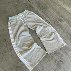 Hearujoy Baggy Pants Double Layer Straight Pants Y2k Side Striped Sweatpants Men's and Women's Loose Wide-leg Trousers Cargo Pant Sets