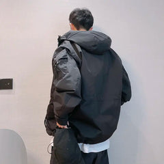 Hearujoy Autumn Winter Retro Heavy Industry Multi Pocket Waterproof Stormtrooper Jacket American Workwear Windproof Hooded Jacket for Men