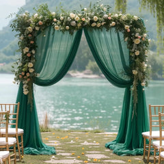 YICKYUE  -  6/8/10M Sage Green Wedding Arch Draping Fabric Festival Party Ceremony Decoration Wrinkle-Free Curtain Reception Pendant 1 Panel
