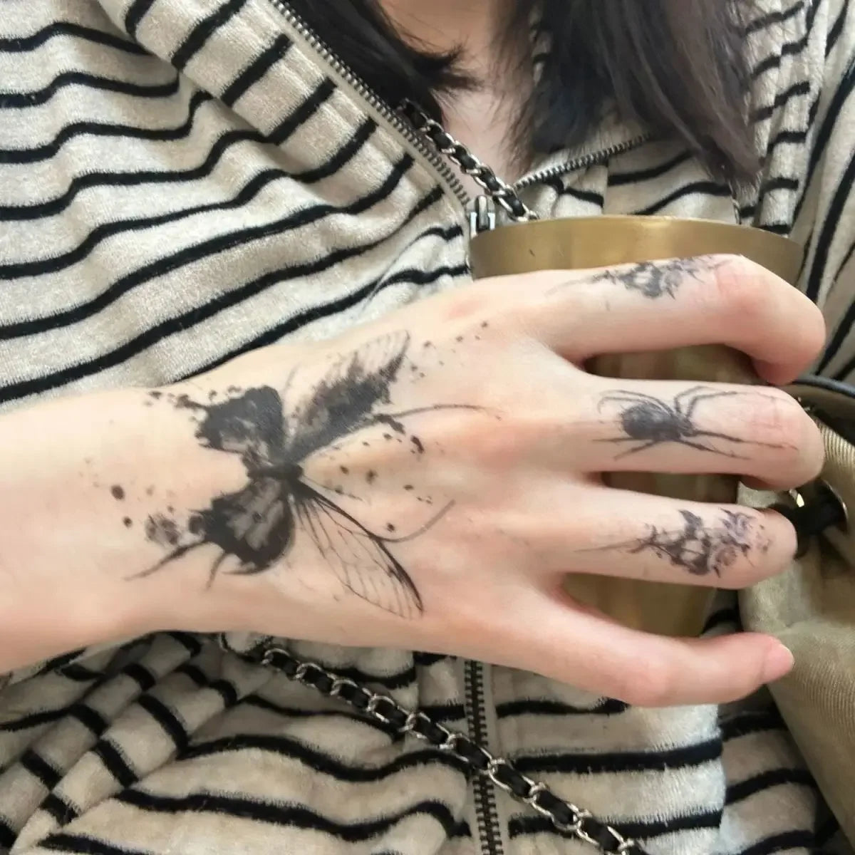 YICKYUE  -  Herbal Butterfly Temporary Tattoos for Women Man Hand Y2K Tattoo Art Waterproof Tattoo Lasting Sticker Tatuajes Temporales
