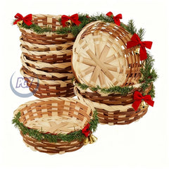 YICKYUE  -  15/20pcs Small Bamboo Woven Fruit Basket Kitchen Restaurant Display Decor Vegetable Basket Fruit Plate Decorative Storage Basket