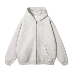 HEARUJOY  -  New Men's Hoodies Sweatshirts Zipper Hoodie Solid Color Hip Hop Mens Hooded Jacket Loose Track Hoodie Jacket Coat Streetwear