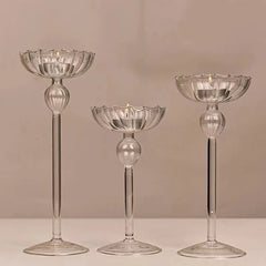 YICKYUE  -  European High Footed Striped Candle Holder Romantic Candlelight Dinner Candle Holder Home Wedding Party Decoration Ornament