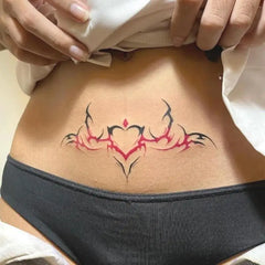 YICKYUE  -  8Pcs Set Sexy Succubus Temporary Tattoo Art Lasting Fake Tattoo for Woman Waist Sticker Hotwife Waterproof Tatuajes Temporales