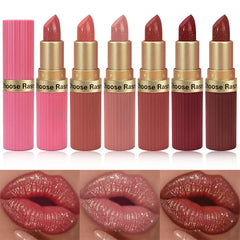 YICKYUE  -  Pearlescent Pink Glitter Velvet Lipstick Delicate Pearl Shimmer Diamond Lipstick Waterproof Long Lasting Women Makeup Cosmetic
