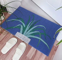 YICKYUE  -  PVC Plant Pattern Doormat Cuttable Entrance Rug Hallway Mat Carpet Area Anti Dust Floor Tidy Clean Pad Aesthetic Home Decor