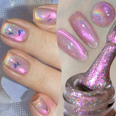 YICKYUE  -   10ml Lasers Glitter Cat Magnetic Gel Nail Polish Rainbow Color Semi Permanent Soak Off UV Varnish Manicure