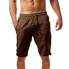 HEARUJOY  -  Cotton Casual Loose Trousers Men'S Summer Casual And Fashionable Solid Cotton And Linen Shorts Pantalon Hommes VêTement Homme