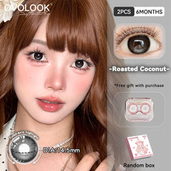 YICKYUE  -  2PCS Fixed-Axis Lens Half Year Grape Jasmine Purple Contact Lenses Soft Light Purple Tone Comfortable For All Day Wear
