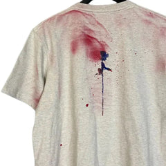 Hearujoy 2024 Summer New Men's T-shirt Abstract Hand-painted Spray Paint Rose Silhouette Basic Loose Casual Short-sleeved