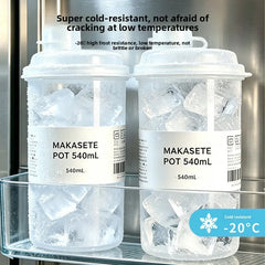 YICKYUE  -  Reusable Plastic Ice Cup with Lid for Freezing Water Coffee Smoothie BPA Free Home Office Travel Cold Drink Cup